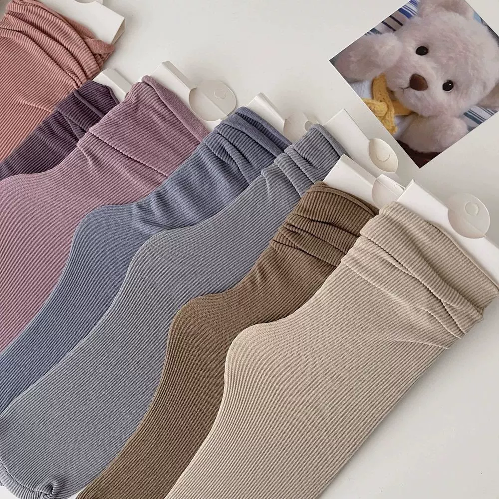 Носки женские чулки на весну и лето бархатные однотонные Japanese Girl Joker цветные трендовые тонкие носки