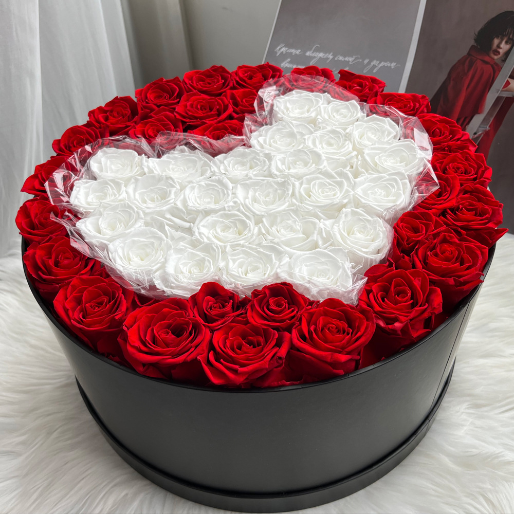 Serie de productos terminados de flores preservadas en cubo acrílico, rosa de San Valentín con cabeza de hongo, regalo para el Día de la Madre de Amazon