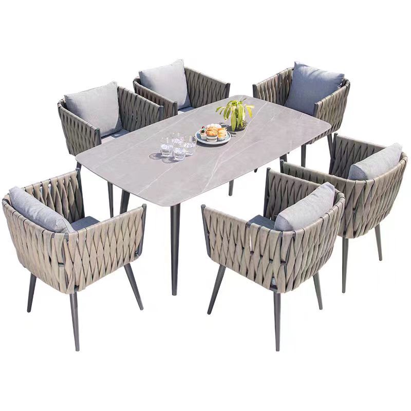 Nordic al aire libre mesa y silla patio al aire libre Silla de ratán de ocio al aire libre combinación jardín terraza balcón mesa de té