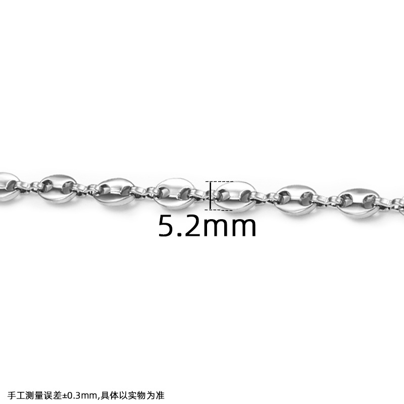 Simple Style Style 1 M 304 Stainless Steel Coffee Bean Chain 5.2mm Jewelry Accessories Chain