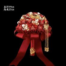 手捧花新郎接亲国潮风新娘捧花diy高级仿真玫瑰花束秀禾服搭配批