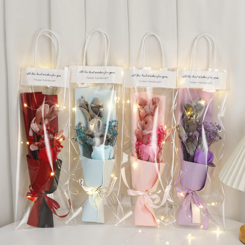 Sanba diosa Festival creativo portátil deseo conejo muñeca ramo estrellado flor seca regalo para la novia