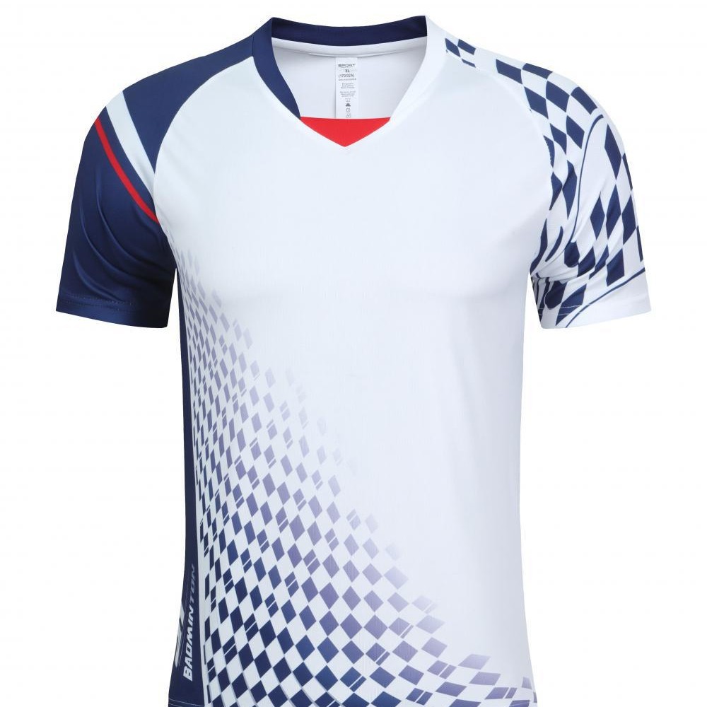 Promoción de chaqueta de bádminton para hombres y mujeres tenis de mesa voleibol V-cuello chaqueta de chaqueta de bádminton de secado rápido transpirable
