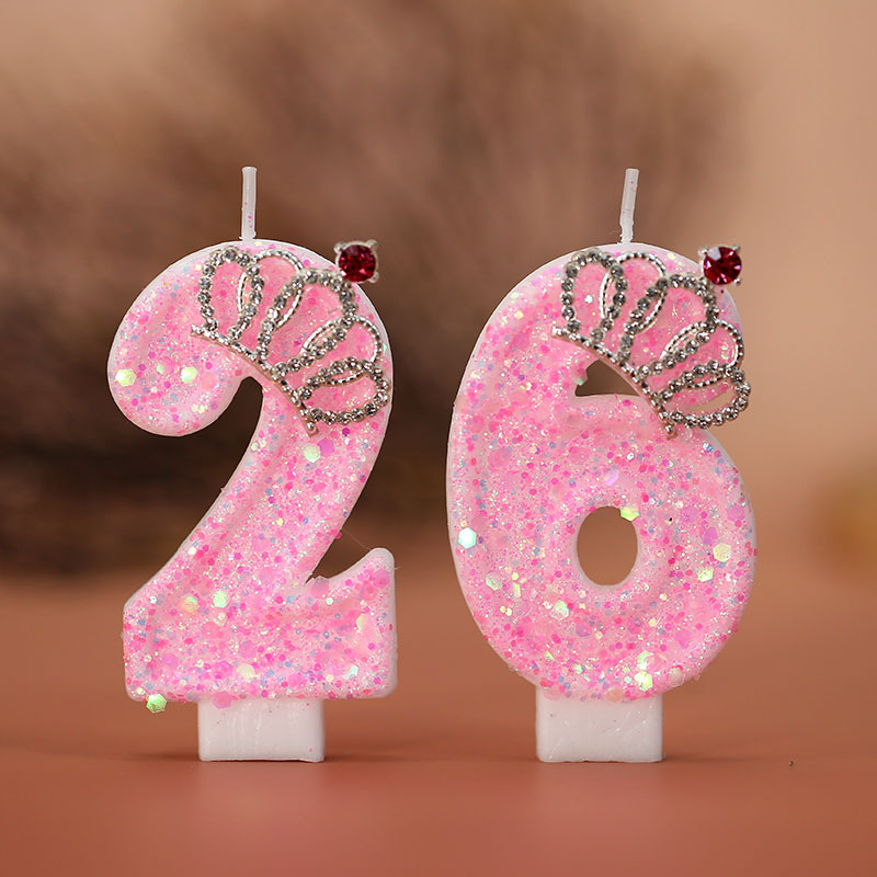 Corona digital rosa vela de cumpleaños mercancía transfronteriza temu amazon shein pastel decoración vela creativa