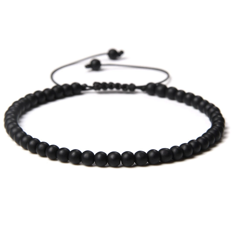 Органический текстильный регулируемый натуральный минерал, бисер bracelet для йоги ручной работы, украшение, аксессуар, (跨境贸易), 4 мм, с камнем