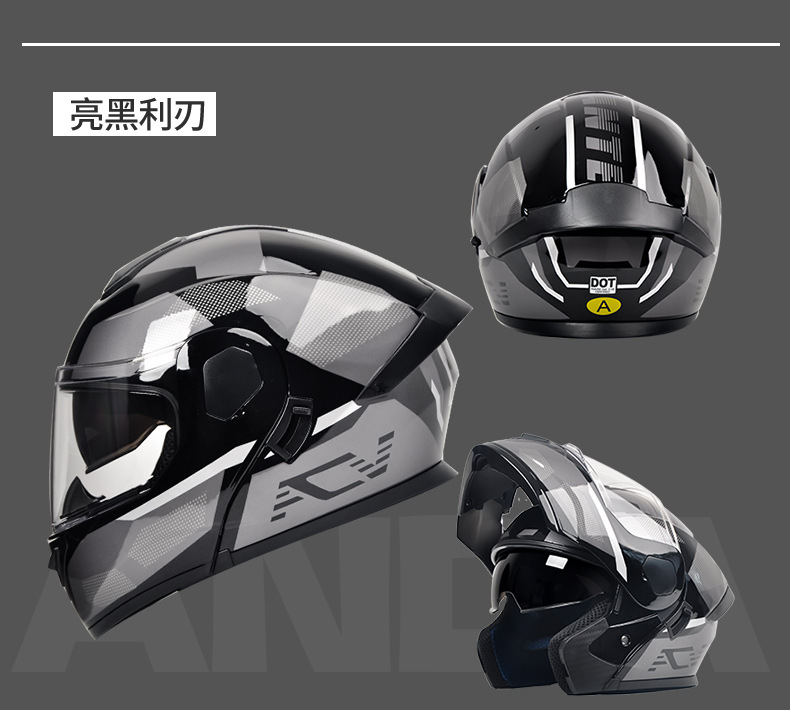 Ad Electric Motorcycle Helmet Men's and Women's Motorcycle Safety Helmet All-Season Full-Face Helmet 3C/Dot Certified Open-Face Helmet