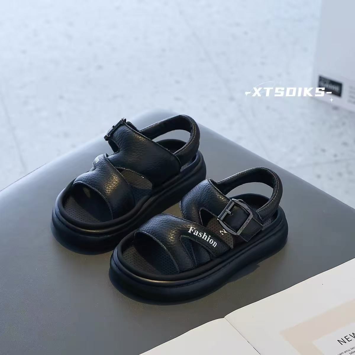 Zapatos de playa de moda infantil versátil 2026 verano nuevas sandalias deportivas para niñas, zapatos de retroceso de dedo suave para niños image 3