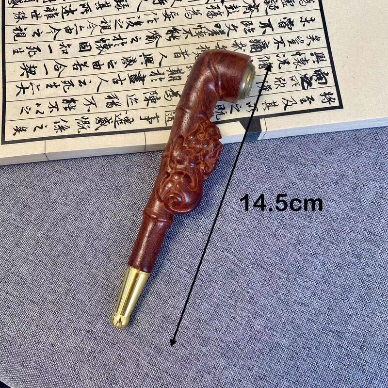 金丝楠木 大叶黄花梨 紫光檀木老式烟斗貔貅烟杆过滤烟嘴可清洗|undefined