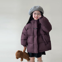 女童冬季羽绒服外套童装新款女孩洋气连帽儿童白鸭绒保暖面包服潮