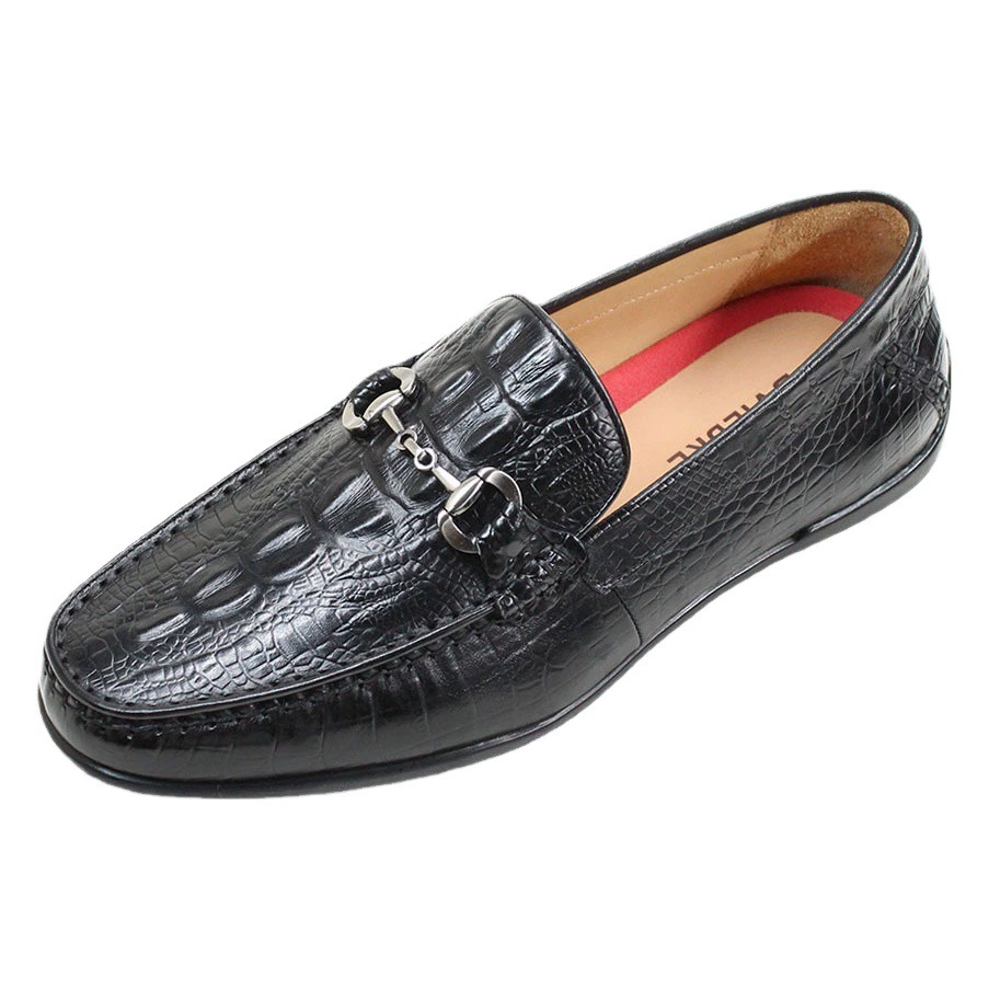 Распродажа: Мужские летние дышащие лоферы из натуральной кожи с узором под крокодила, мужские туфли из первого слоя воловьей кожи.