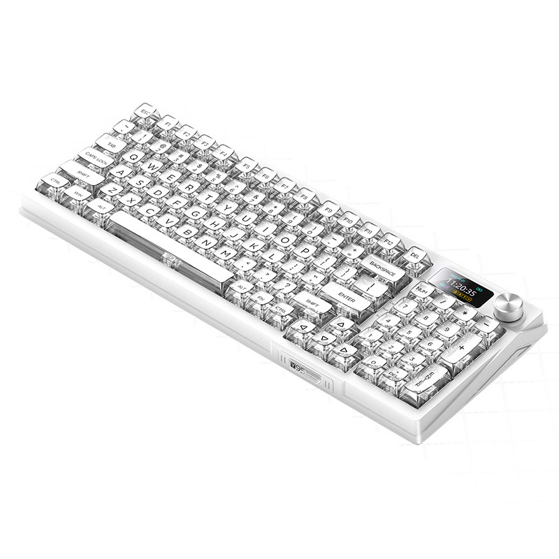 Plata tallada personalizada tapa de tecla transparente 132 teclas PC teclado mecánico de cristal teclas especiales tamaño completo SA
