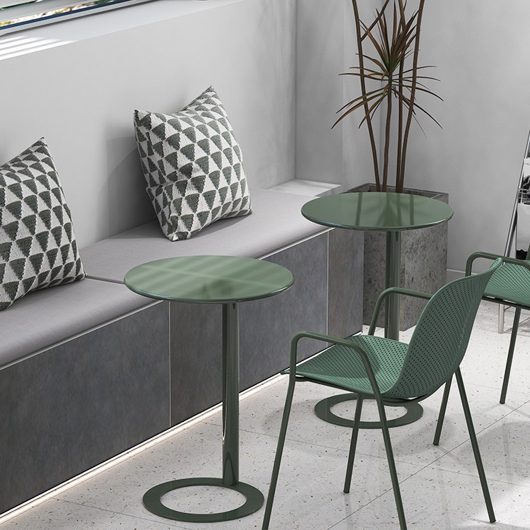 Internet Celebrous Dining Table and Chair White Iron Chair Balcony Three-piece Set Milk Tea Shop Outdoor Outdoor Courtyard Table and Chair Combination