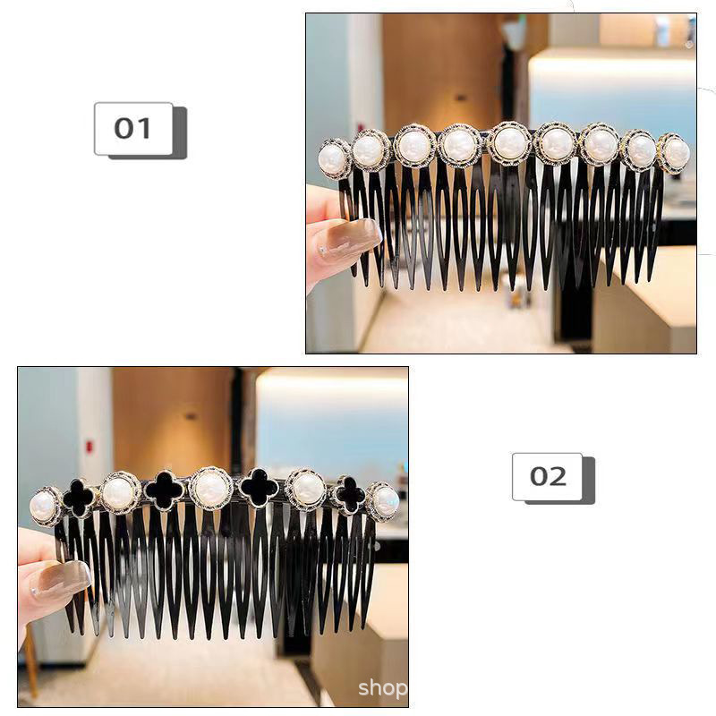 2 팩 (흰색 둥근 구슬 + AB 둥근 구슬 네잎 클로버)