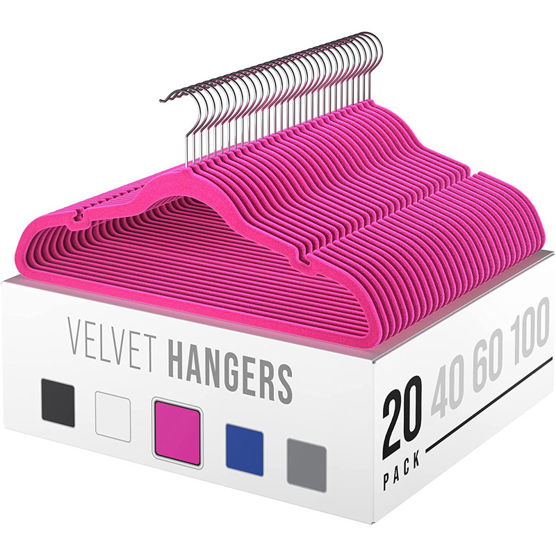 Cross-border Non-slip Flocking Hanger Clothing Store Finishing Traceless Storage Magic Clothes Hanger Plastic Clothes Rack Multifunctional