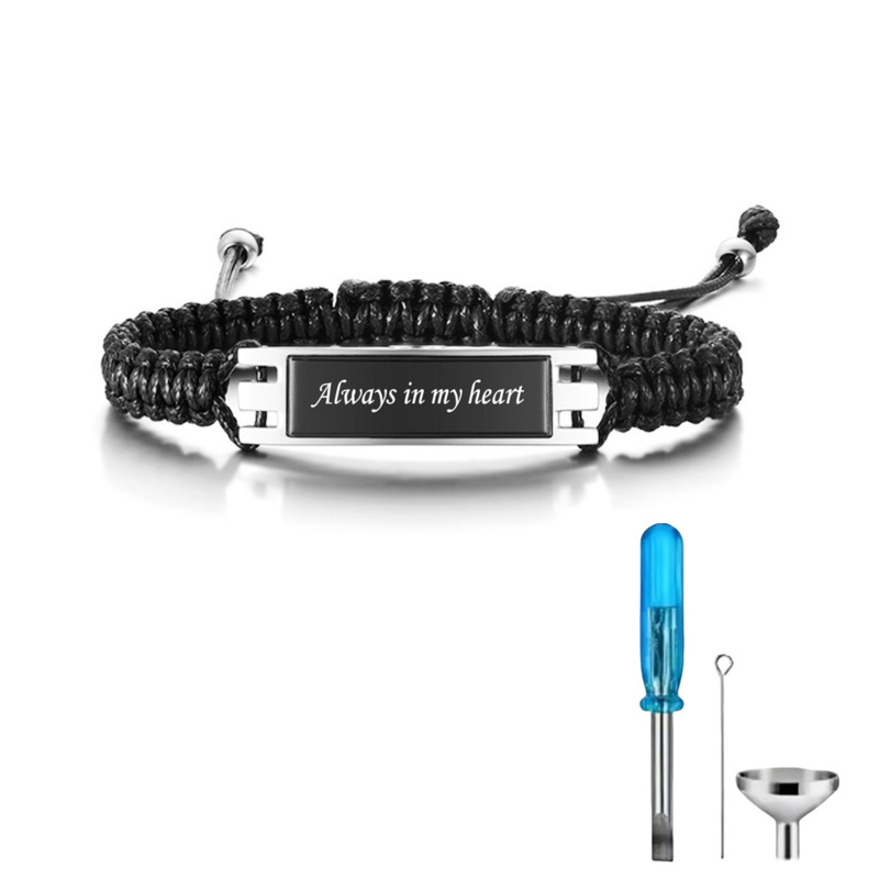 Cross-Border Stainless Steel Bracelet That Can Be Opened to Commemorate Pet Hair Urn Bracelet for Men and Women Titanium Steel Engraved Bracelet