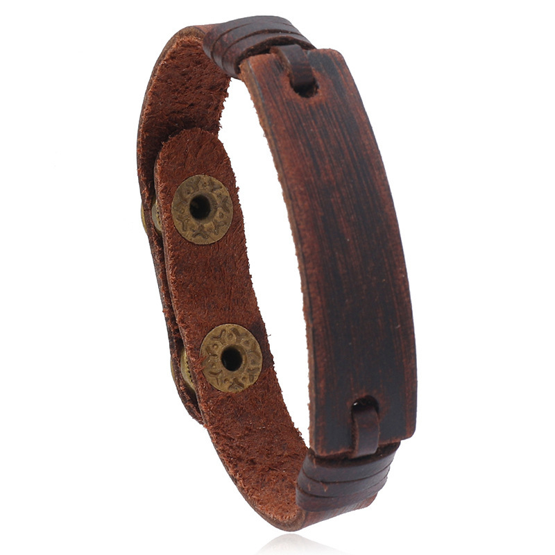 Cross-border Hot-selling Accessories Simple Creative Light Plate Multi-layer Cowhide Bracelet Adjustable Three-color Artistic Retro Leather Bracelet Cross-border Hot-selling Accessories Simple Creative Light Plate Multi-layer Cowhide Bracelet Adjustable Three-color Artistic Retro Leather Bracelet
