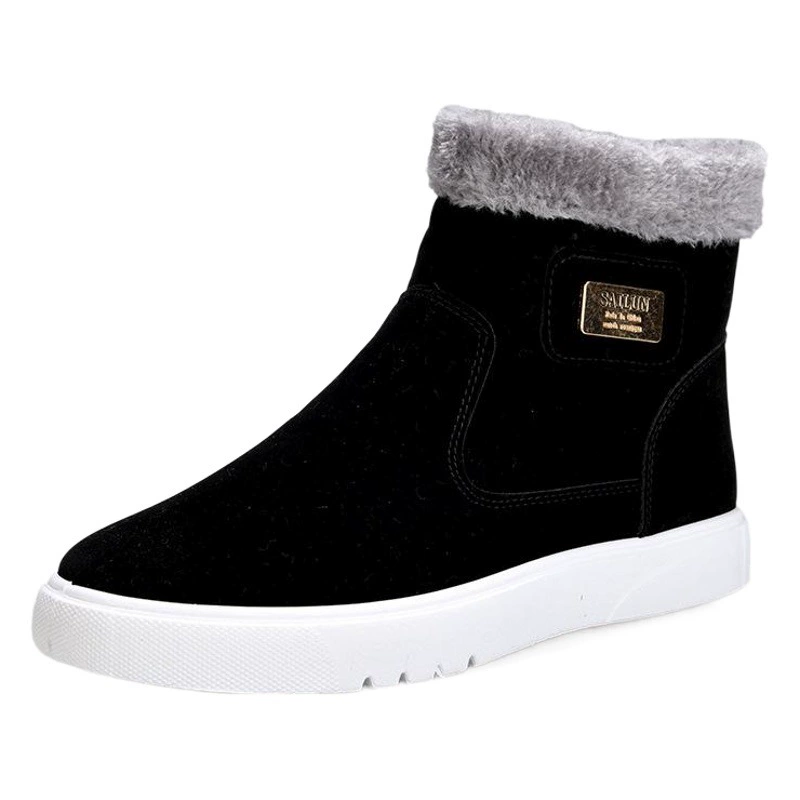 Зимние зимние ботинки, мужские короткие ботинки, мужская обувь с высоким берцем, хлопчатобумажная обувь, теплые хлопковые ботинки из утепленного флиса, мужские Ботинки Martin со средним верхом