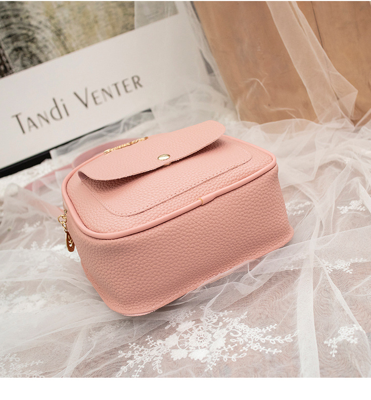 Factory Wholesale Daily Backpack Mini Korean Style Lychee Pattern Small Bag  New Simple Women's Small Backpack display picture 9