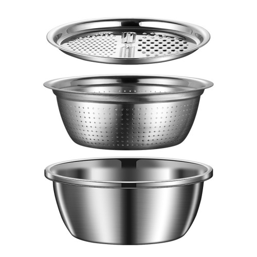 304 vegetable cutter, water filter basin, rice washing basin, drain basin, slicing and grating device, household multi-functional potato shredding basin, rice sieve