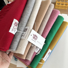 单色澳洲羊毛围巾围巾情侣保暖纯羊毛披肩节日礼品纯色围脖男批发