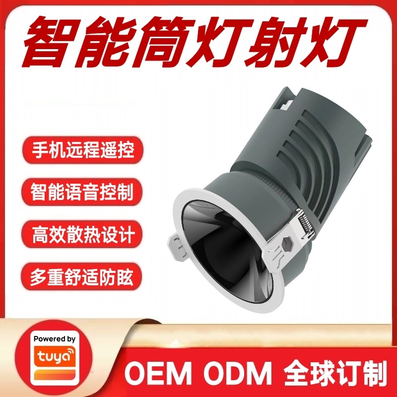 涂鸦方案防炫目深杯预埋磁吸轨道无主灯洗墙灯Zigbee智能射灯筒灯