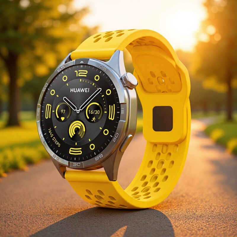 Breathable Mesh Reverse Buckle Silicone Strap Suitable for Gt6 Huawei Watch Gt5 Strap Gt4 Samsung Universal Sports Waterproof Gt3