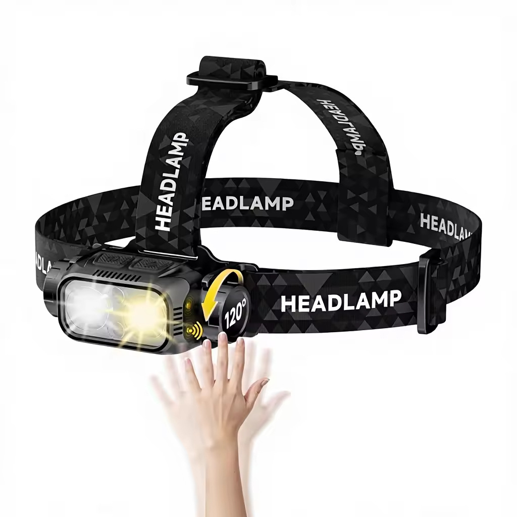 Transfronterizos superbrillante 30W láser blanco fuerte luz de cabeza USB recargable cabeza de pesca nocturna al aire libre aventura luz de cabeza superbrillante