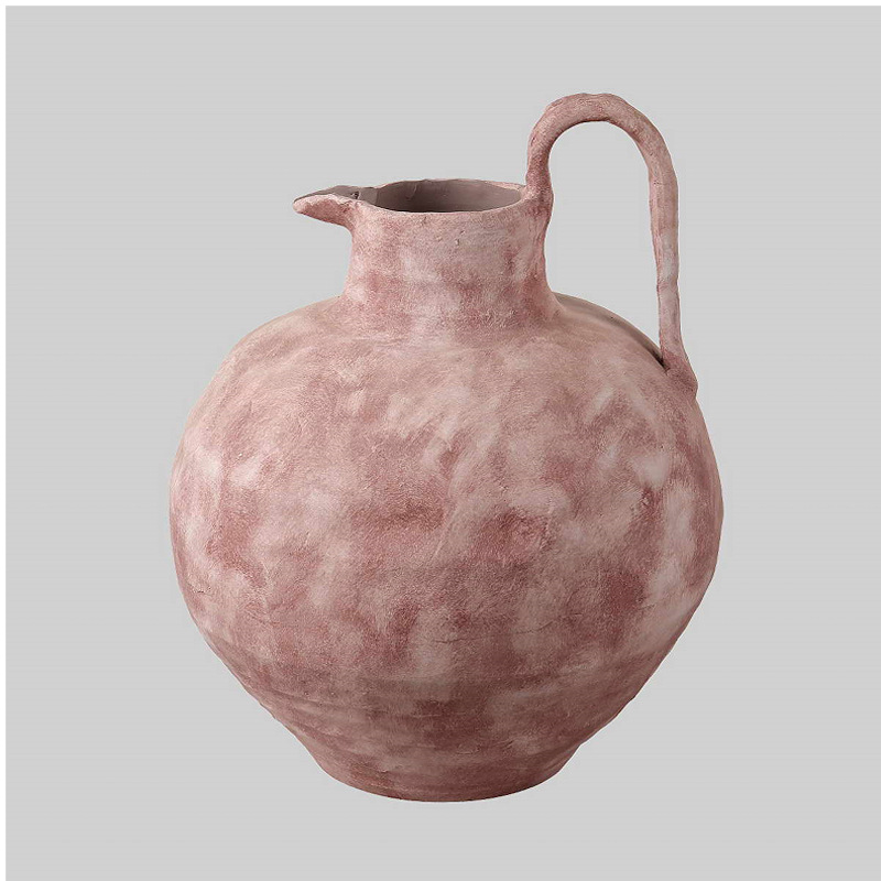 寂しい風のモランディ色の陶磁器の花瓶の家庭の見本の部屋の民宿の食卓の柔らかい服の乾いた花の器の装飾の置物