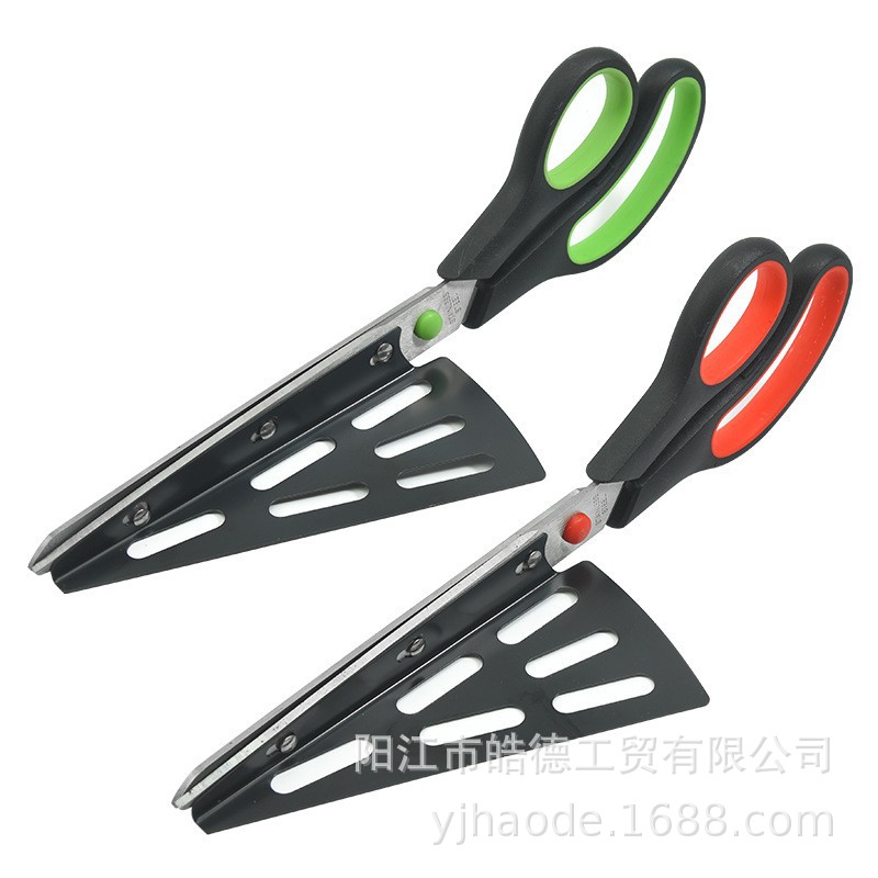 不锈钢披萨剪带不粘漆带铲子  剪铲二合一欧美畅销产品PIZZA剪刀