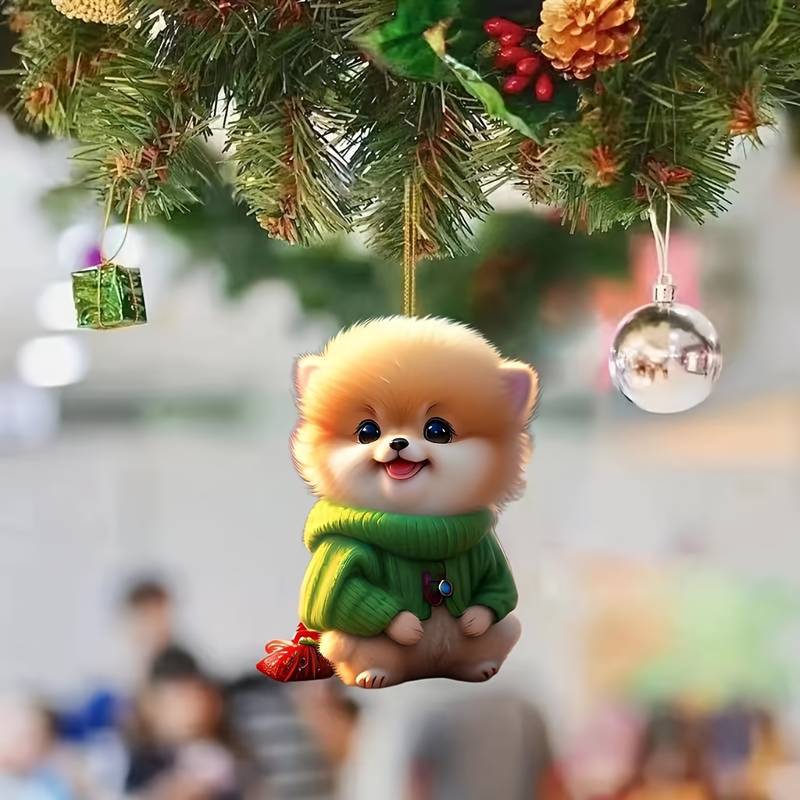 Nuevos productos de peluche lindo perro regalo colgante acrílico plano transfronterizo automóvil espejo retrovisor interior decoración colgante