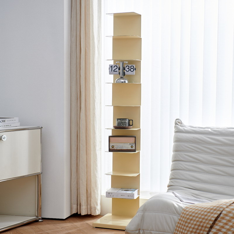 Invisible bookshelf floor shelf living room simple iron Nordic vertical small bookshelf Corner Book Storage bookcase