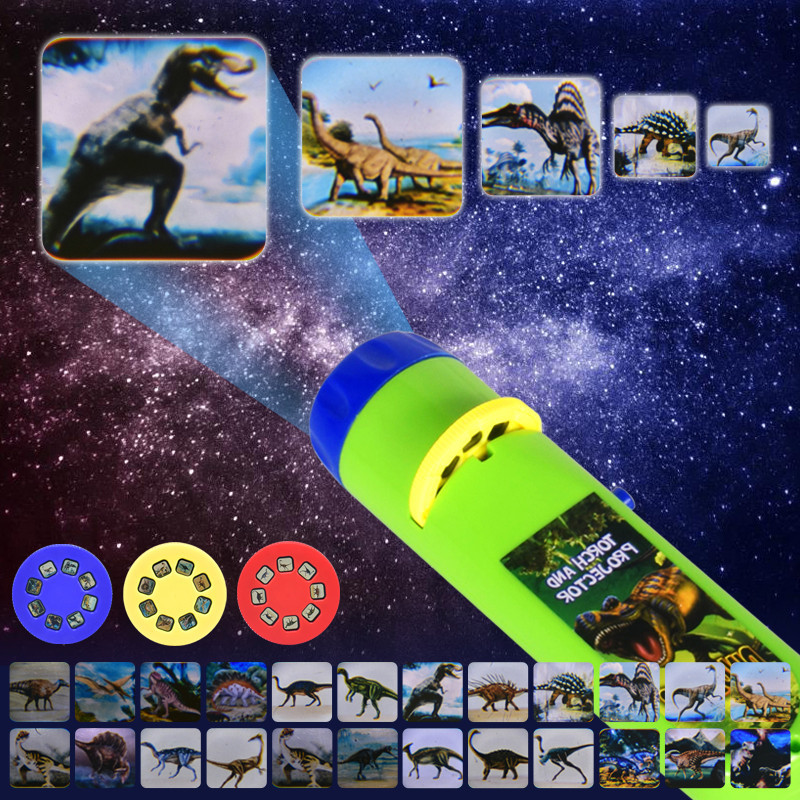 跨境爆款迷你投影手电筒儿童早教益智玩具睡前故事宝宝玩具投影仪