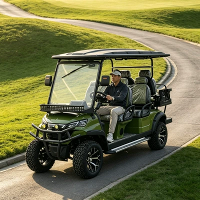 Elektrikli qolf avtomobilləri seats for resort communities, B&Bs