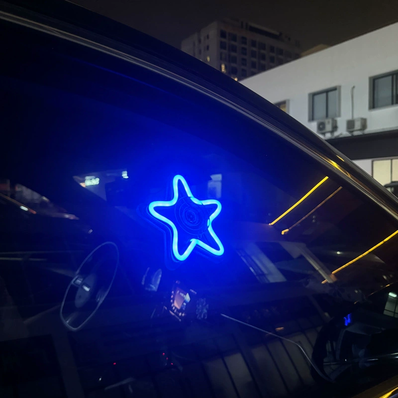 Трансграничные автомобильные светодиодные окна неоновые огни пятиконечные звезды интерьер модифицированный светящийся светодиодный светильник с атмосферой DIY диск прикуривателя