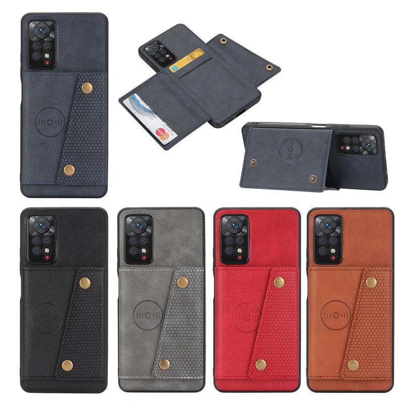 For red rice NOTE11PRO foreign version 4G card case note11 leather phone case note11pro