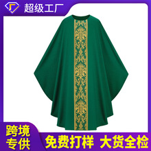 y166哥特式茶苏布莱装cos阿拉伯纯色圆领cosplay男式神父宗教长袍