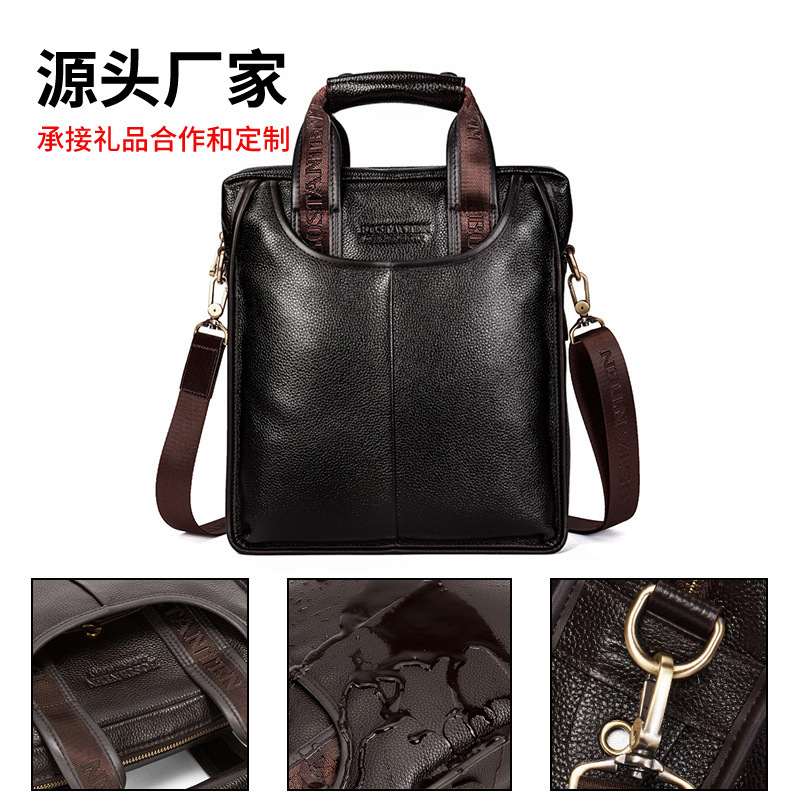 Boston men's bag shoulder bag genuine leather business briefcase men's bag handbag messenger bag one-piece delivery