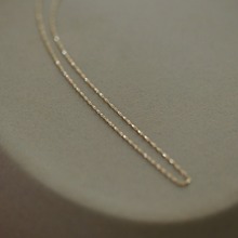 S925纯银镀14K金闪耀扭花精致细闪水波可调节素链项链锁骨链百搭