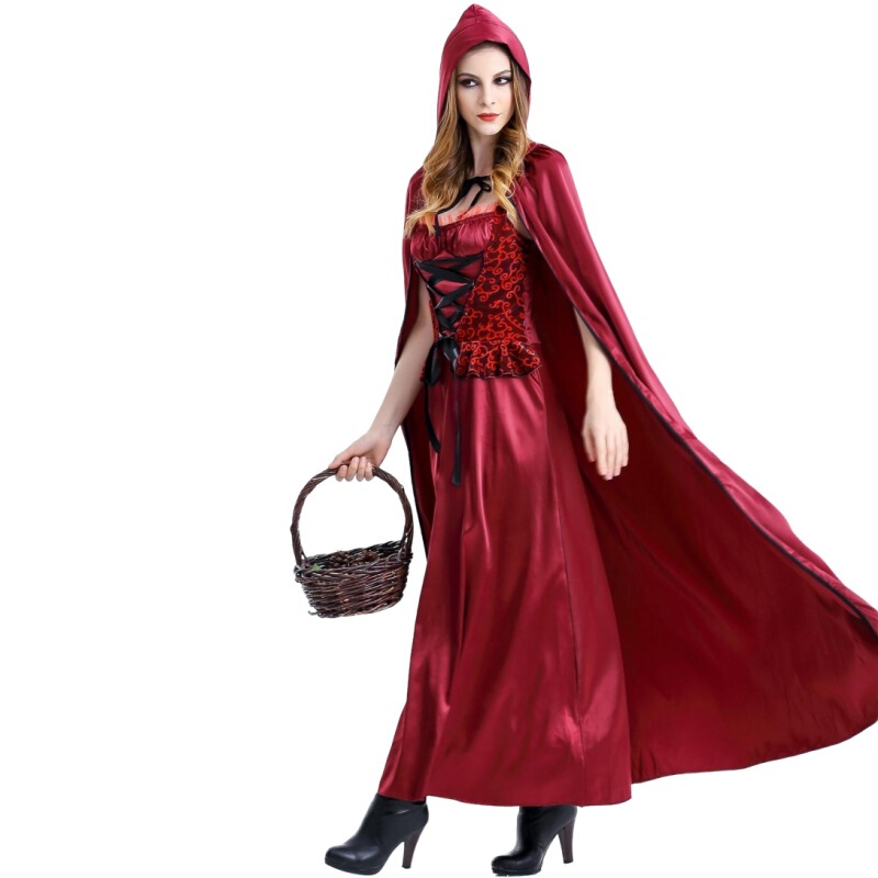 萌え妹アニメ成人女性ハロウィーンcos赤ずきん衣装おとぎ話キャラクターがワンピースセットを演じる|undefined