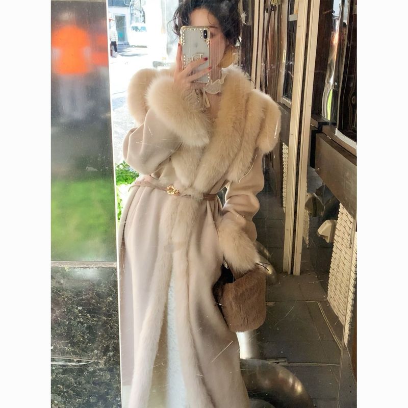 复古高级感名媛千金毛呢外套女2025冬季新款气质保暖新年战袍大衣|undefined