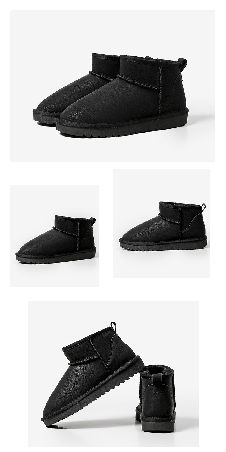 Snow boots Snow boots women's short ankle boots with wool thickened for warmth and waterproof_voghion.com