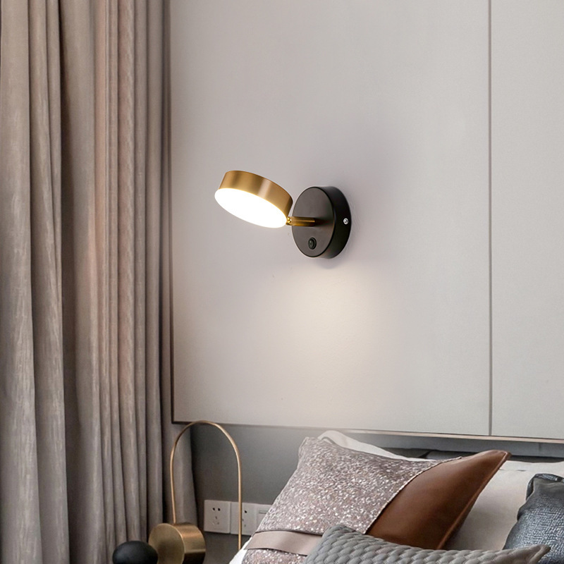 lámpara de dormitorio simple pasillo lámpara higiénica simple lectura espejo creativo baño moderno faro lámpara de pared lámpara de cama