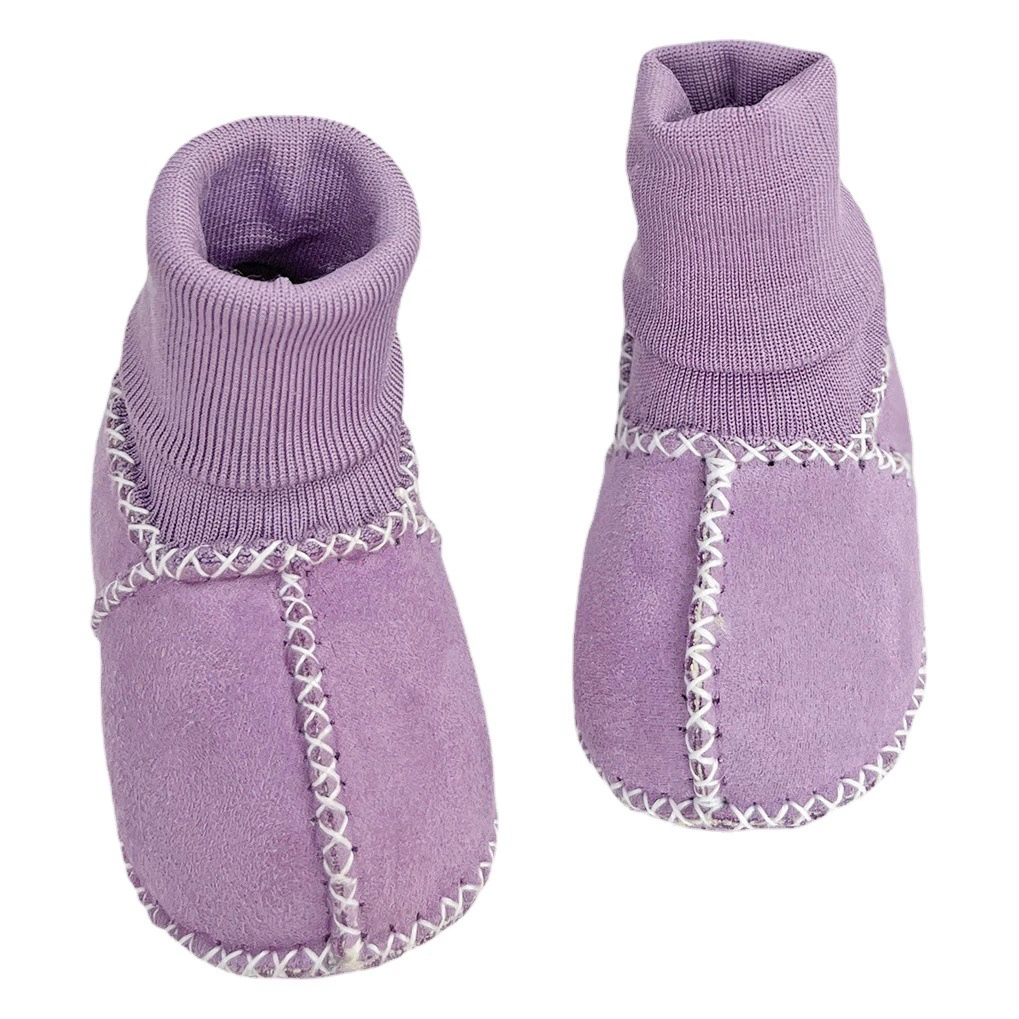 Осенние и зимние прогулочные туфли для новорожденных, нескользящие, утолщенные, противоскользящие шерстяные туфли для мальчиков и девочек, мягкая подошва, которая не скользит.