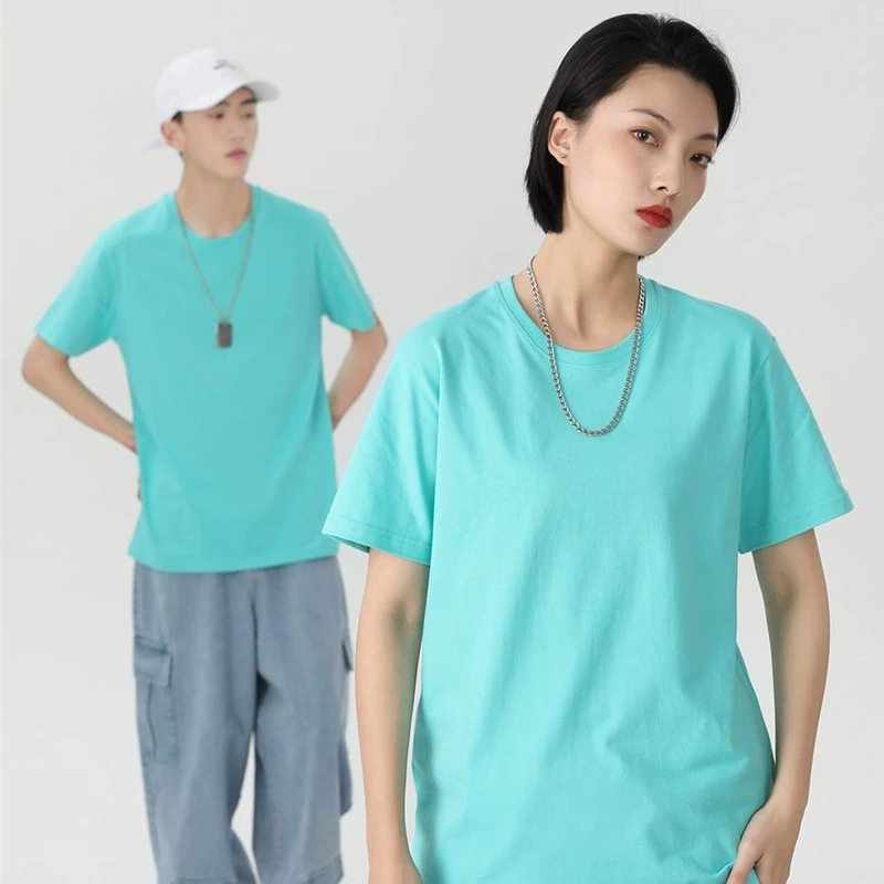 Футболка из чесаного хлопка с круглым вырезом и правомы плечами, рекламная рубашка на заказ, рубашка корпоративной культуры, рабочая одежда, классная униформа, печатный логотип