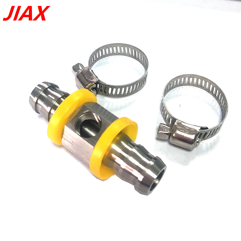 Los accesorios de conexión del adaptador de presión de combustible de acero inoxidable para automóviles son adecuados para 1/2 tubo de combustible, conector de púa en forma de T, T