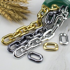 ABS亞克力塑料UV電鍍20*31金開口圈環插扣鏈條子DIY飾品箱包配件