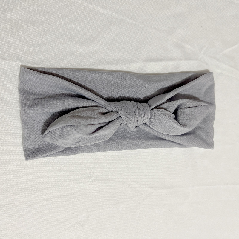 Estilo europeo y americano lindo suave lindo conejo oído diadema color sólido tela anudada banda de Pelo elástico algodón maquillaje cara lavado banda de pelo para las mujeres