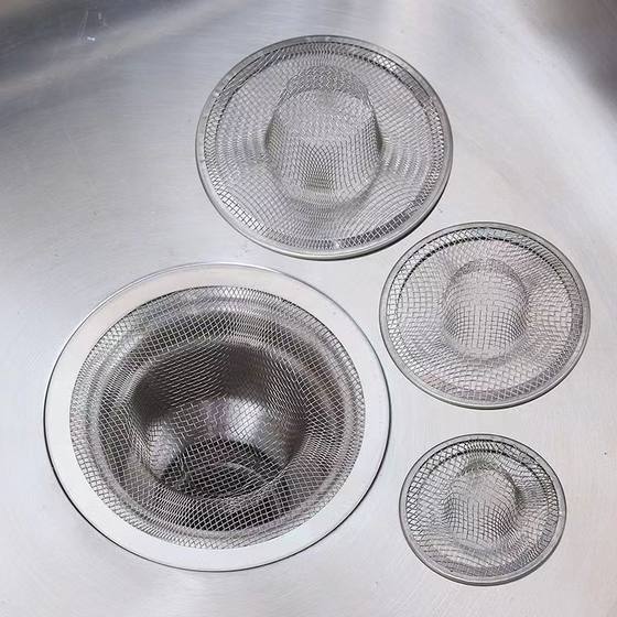 Stainless steel sink filter floor drain leftovers kitchen bathroom sewer hair filter universal