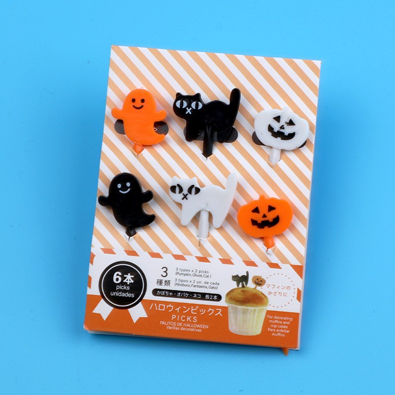 Cartoon japonés encantador tenedor de fruta transfronterizo venta caliente stick de fruta creativa decoración mini tenedor de fruta al por mayor