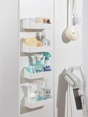 Storage box for kitchen cabinet door without drilling wall mount shelf, bathroom and toilet invisible adhesive wall shelf organizer